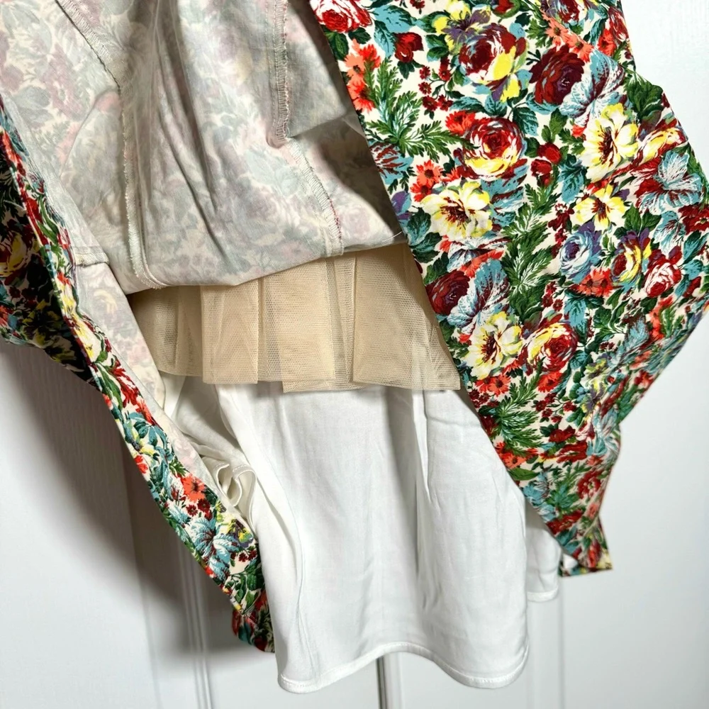 Anthropologie Maeve Floral Off-Shoulder Bow Floral Mini Dress NWT Large $178 - Picture 9 of 10